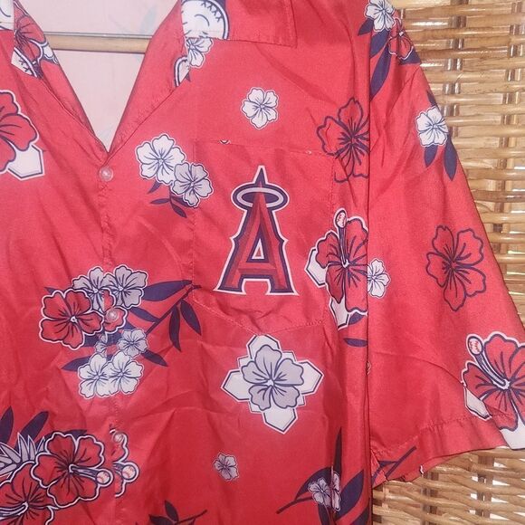 Los Angeles Anaheim Angel Hawaiian Aloha Shirt XL - Picture 2 of 6